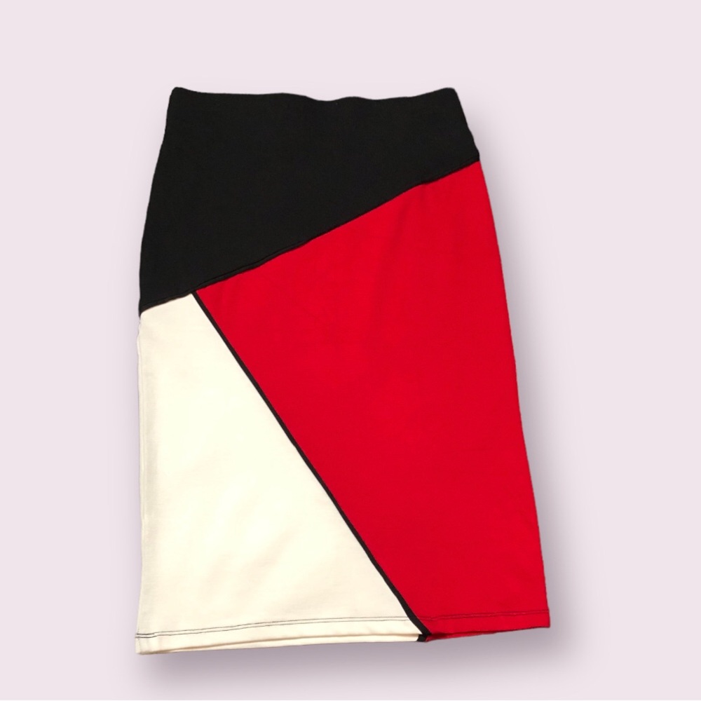 Olivia women’s Classic Bodycon Pencil Black/Red/White Skirt Size Small